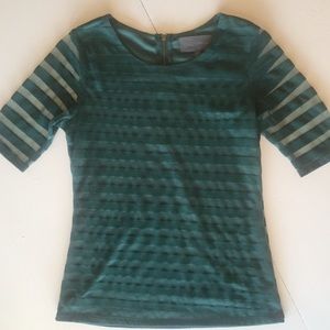 🌿 Anthropologie Green Stripe Top